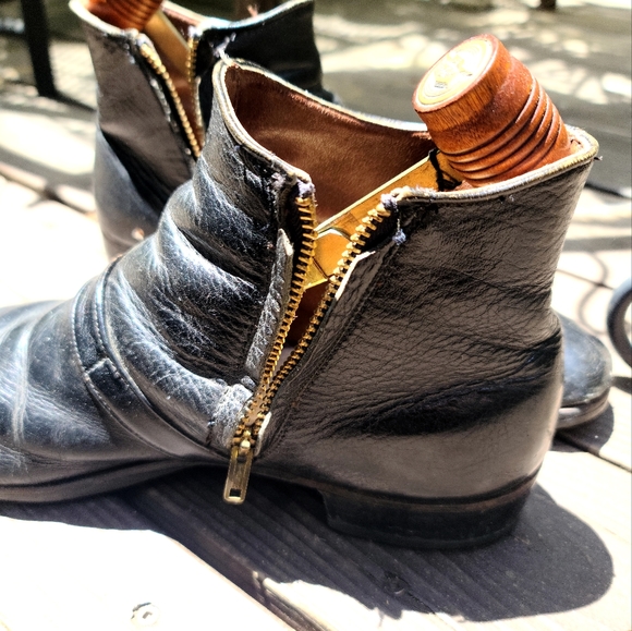 Florsheim vintage 52' men's black leather ankle boots sz10 - Picture 8 of 11